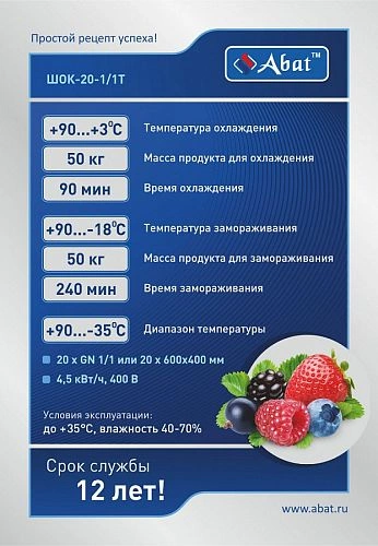 Шкаф шоковой заморозки ABAT ШОК-20-1/1Т-01 — изображение 3