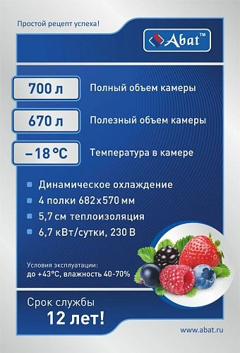 Шкаф морозильный ABAT ШХн-0,7-01 — изображение 2