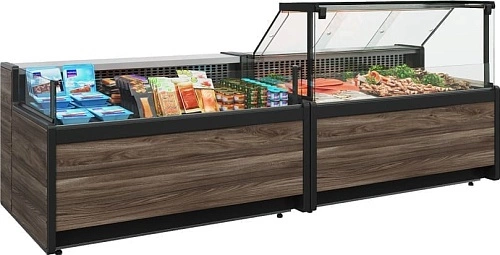 Витрина морозильная CARBOMA GC111 SL 1,5-1 1008 темный дуб — изображение 3