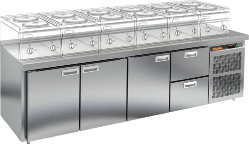 Стол холодильный HICOLD GN 1112 BR2 BT LT под тепловое оборудование