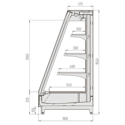 Витрина холодильная BRANDFORD Ikar Slim SQ 250 — изображение 2